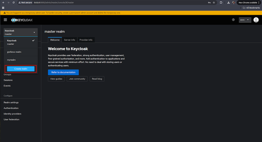 Keycloak Admin Console