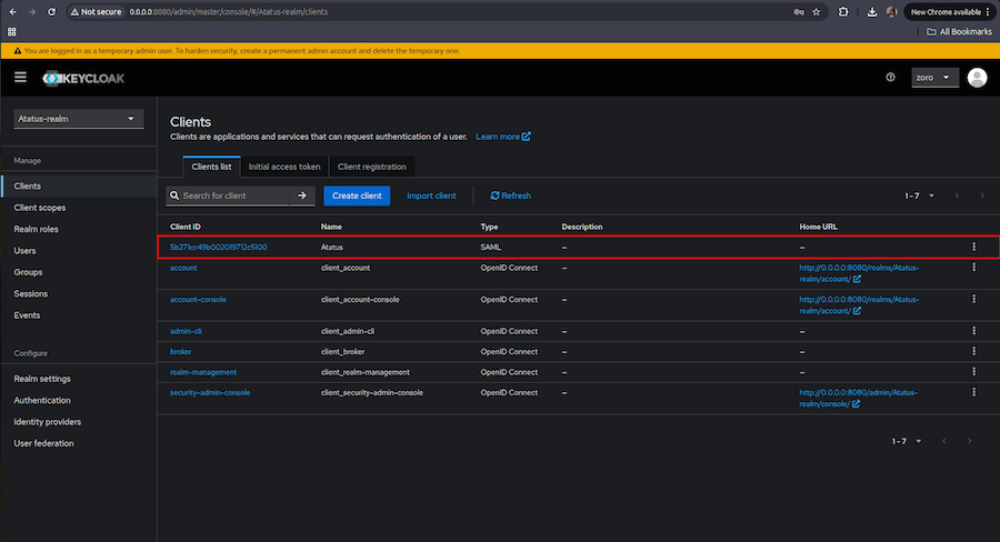 Client In List